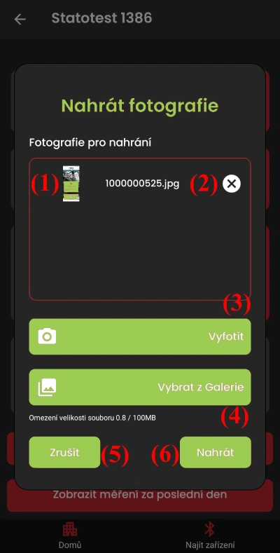 Vyplněný dialog pro nahrávání obrázků