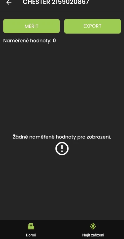 Obrazovka měření