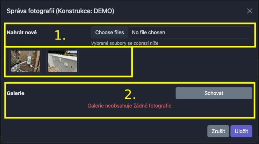 Dialog pro správu obrázků