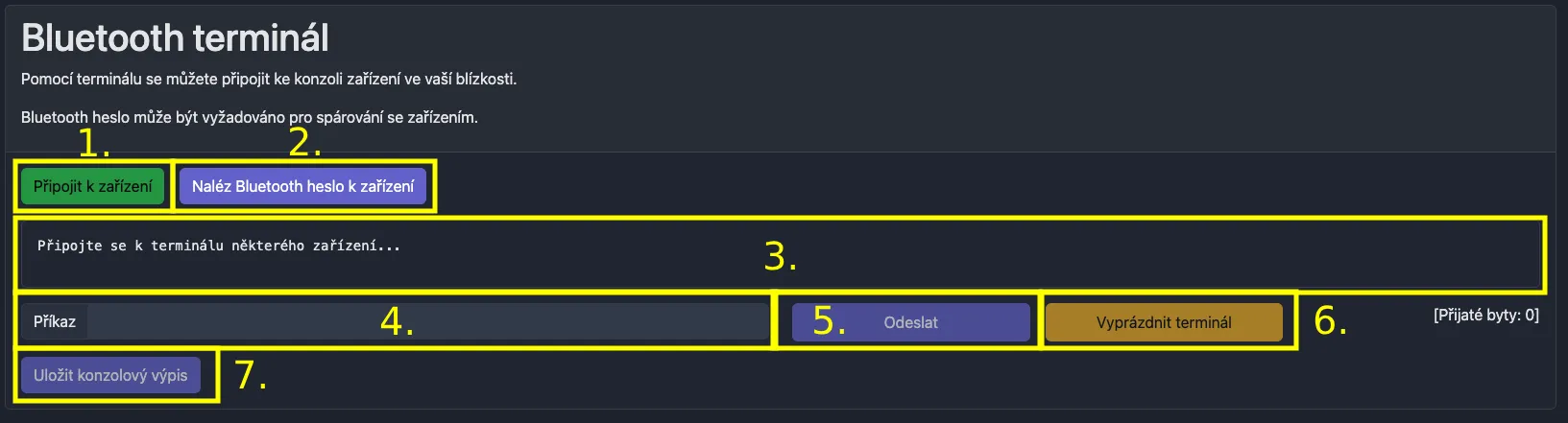 Ovládání terminálu