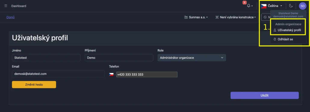 Přehled Správy uživatelů